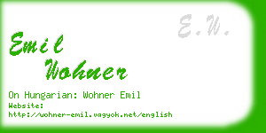 emil wohner business card